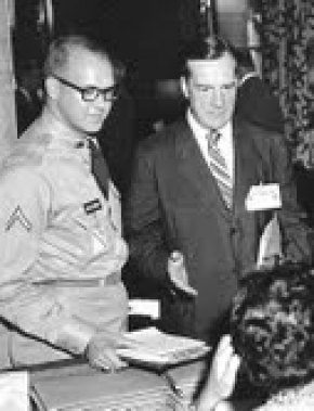 BOOK REVIEW: 'When Saturday Mattered Most': The Legendary Red Blaik's 1958 Undefeated Army Football Team Book reviewer Rene A. Henry (then Pfc) with Col. Red Blaik at West Point in August 1957 at the first President’s Conference On Physical Fitness & Sports